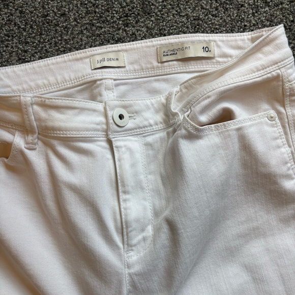 J. Jill White Denim Pants Authentic Fit Slim Ankle - size 10 petite. - Picture 6 of 11